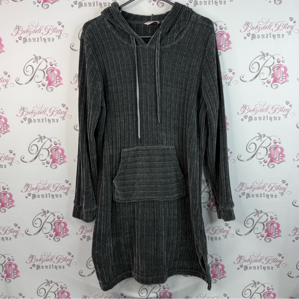 La Vie En Rose sweater pullover long style hoodie soft Charcoal Hooded Sweater